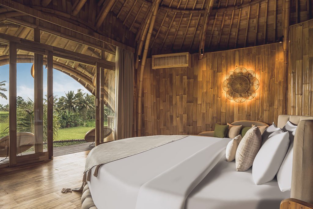room at equipoise with bamboo design