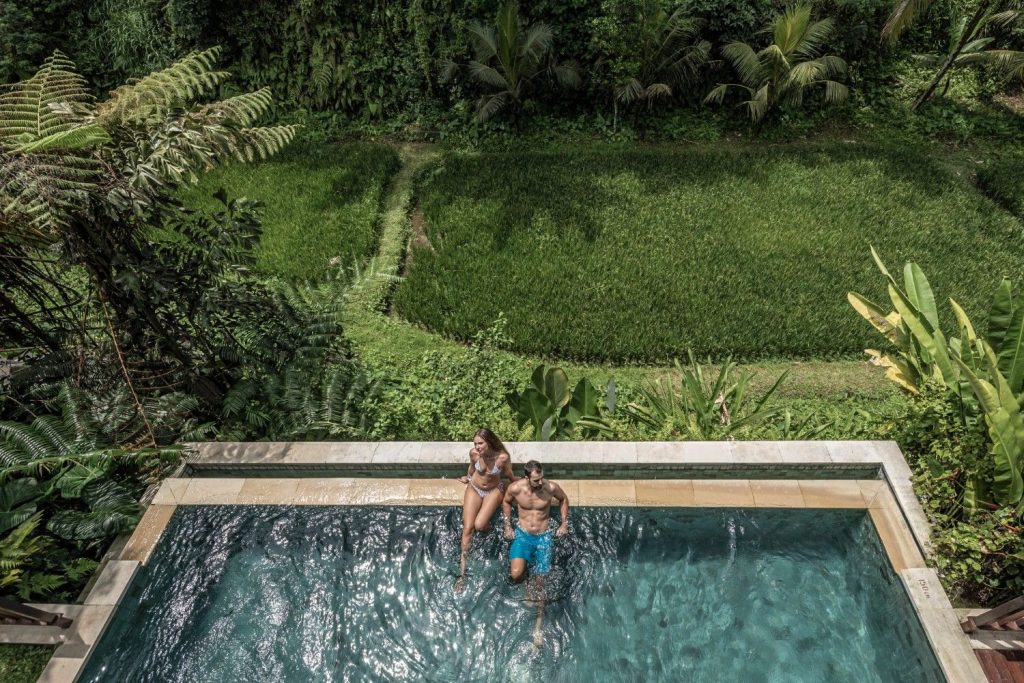 a couple enjoyed honeymoon in Ubud