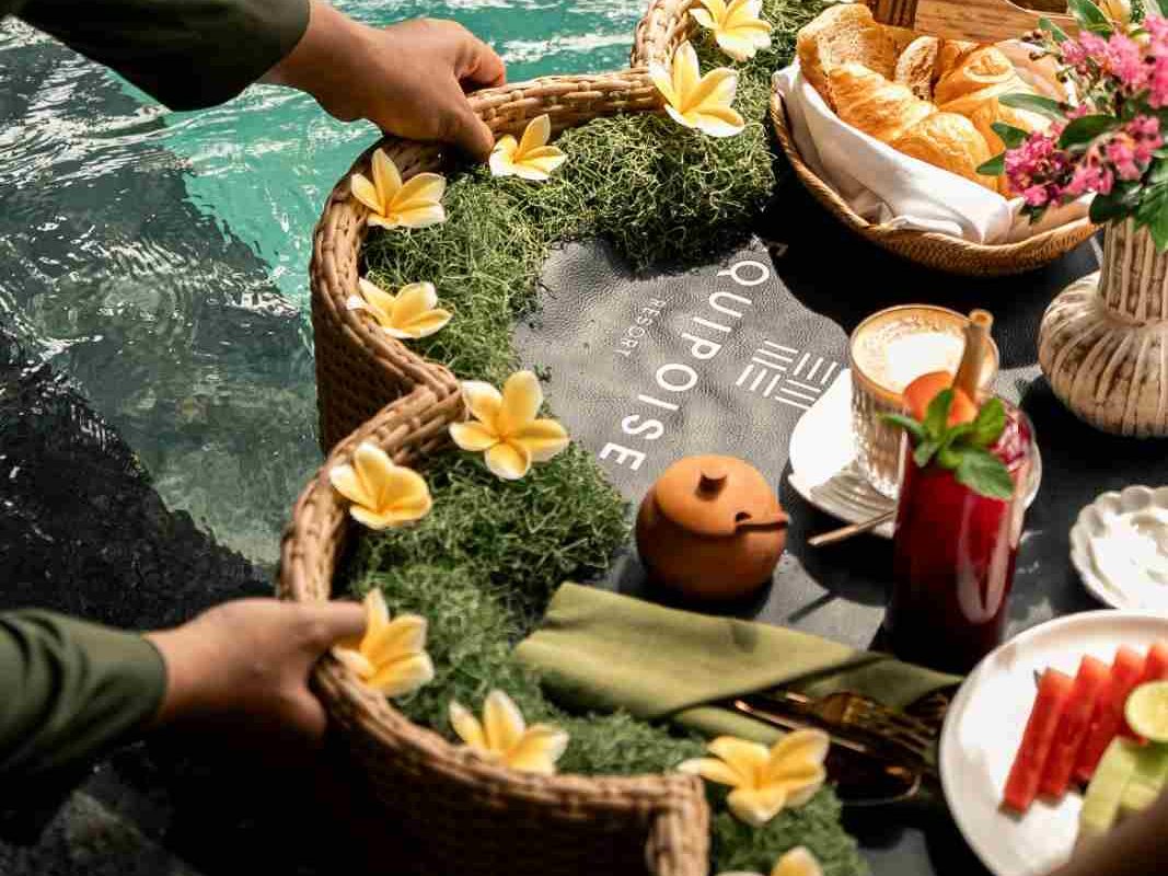 At Equipoise, the floating breakfast is more than just a meal in the pool.