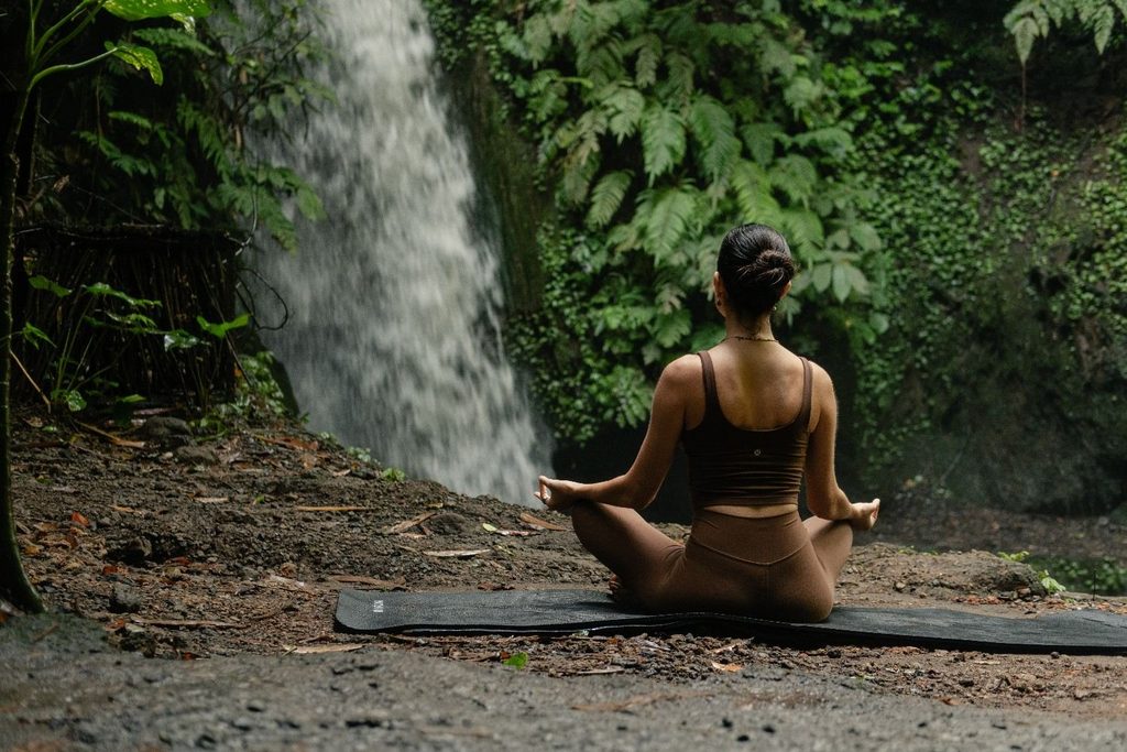 yoga waterfall at equipoise resort
